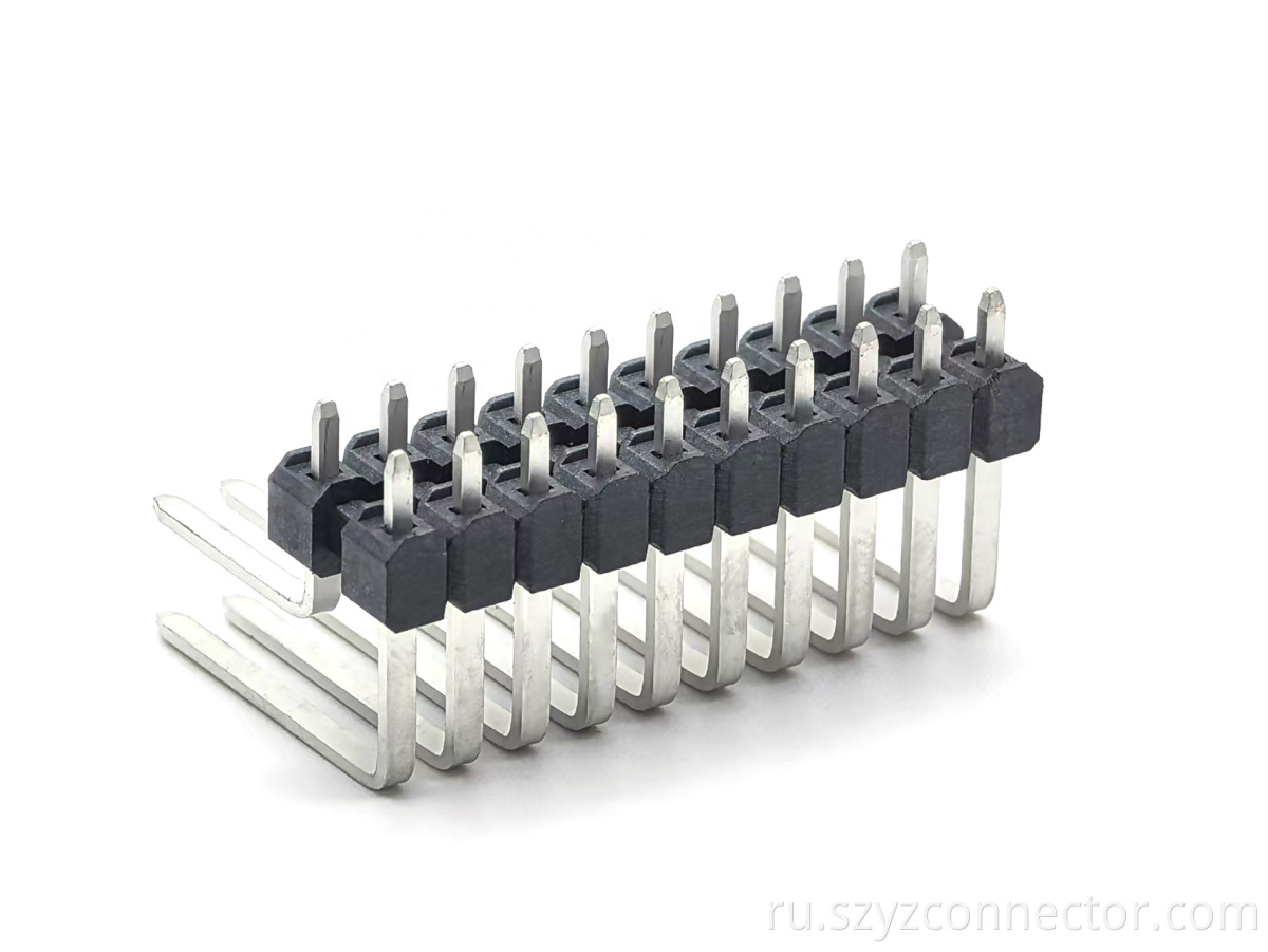 соединитель корабля заголовка штыря тангажа 3.5мм*6.0мм двухрядный прямоугольный Х4.5мм 2*10П 3.5mm*6.0mm Pitch Pin Header Vehicle Connector Dual Row Right Angle H4.5mm 2*10P